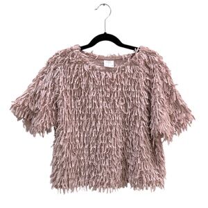 Zara Girls Short Sleeve Fringe Top